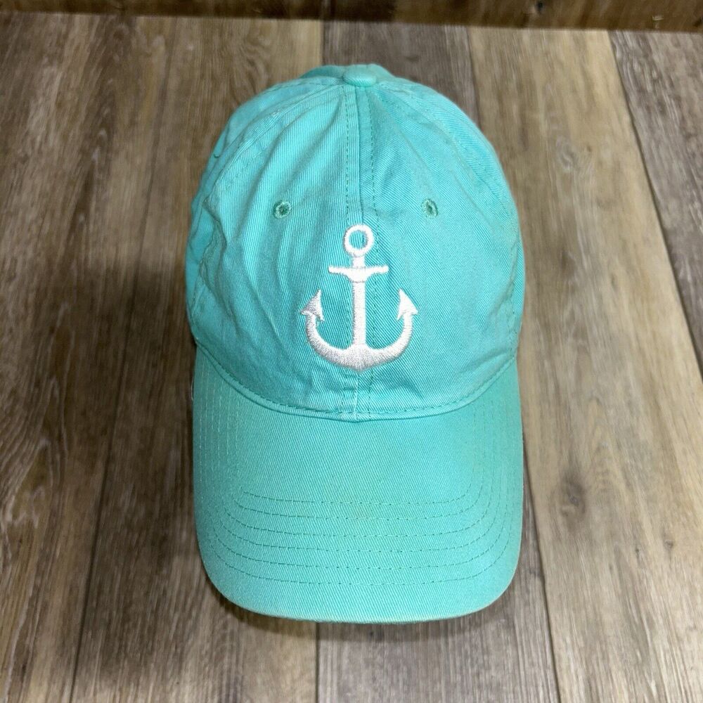 Anchor Coast Beach Lifestyle Hat Blue Turquoise Strapback Baseball Cap OSFM - Picture 2 of 10